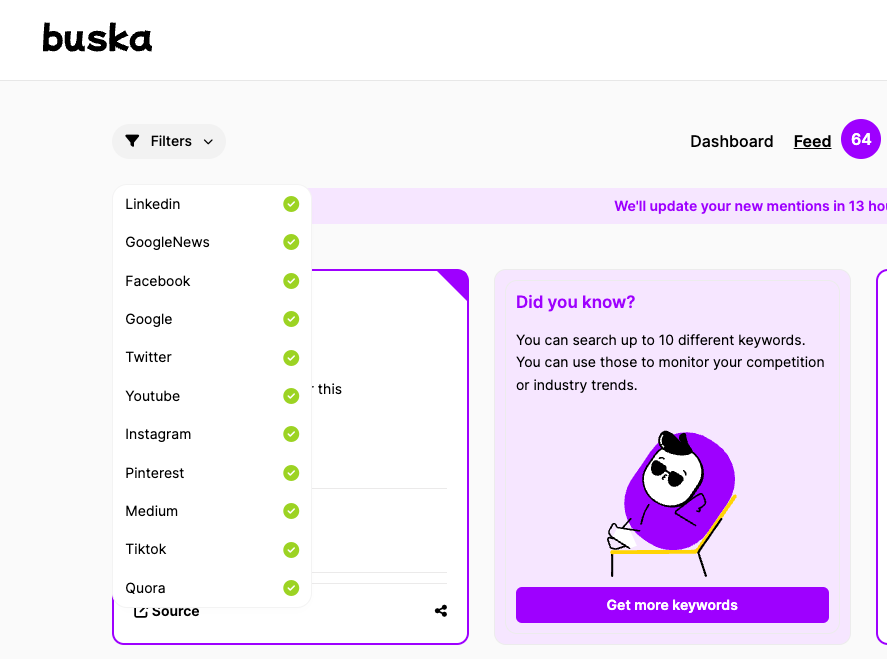 buska offers more sources than its competitor